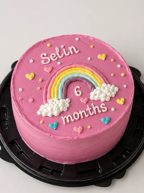 Бенто - торт "Розовый с радугой Selin 6 months"
